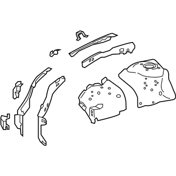 53701-02390 Toyota Apron Assembly, Passenger Side Illustration 1 of 1