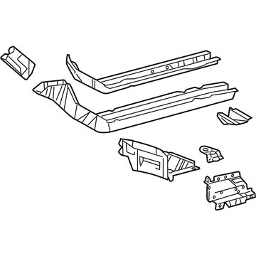 57107-02902 Toyota Rear Rail, Passenger Side Illustration 1 of 1