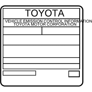 Toyota 11298-0T170 Emission Label