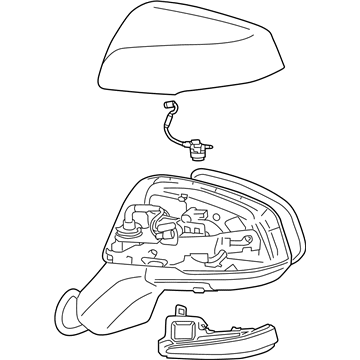 87910-0R500-C0 Toyota Mirror, Passenger Side Illustration 1 of 1