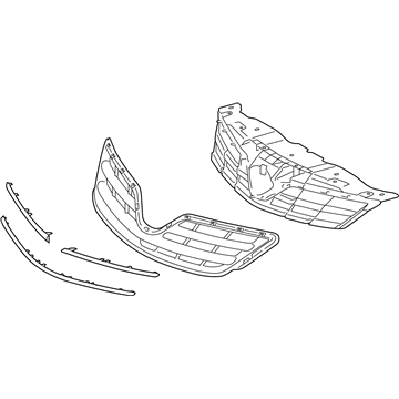 53100-02640-A0 Toyota Grille Assembly, White, Front Upper Illustration 1 of 1