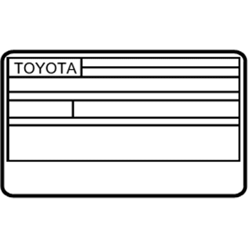 Toyota 11298-31C70 Emission Label