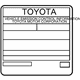 Toyota 11298-0T170 Emission Label