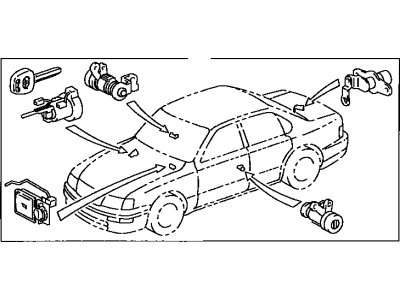Toyota 89708-33240 Cylinder & Transmitter Set,  Wireless Door Lock