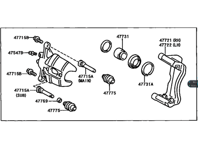 1997 Toyota Avalon Brake Caliper - 47730-07020