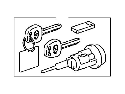 Toyota 89703-41010 Cylinder & Key Set,  Ignition W/Transponder