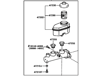 Toyota 47201-07020 Cylinder Sub-Assy,  Brake Master