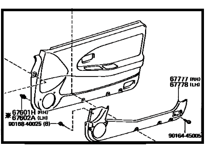 Toyota 67620-17390-C0 Board Sub-Assembly, Front Door Trim, Driver Side