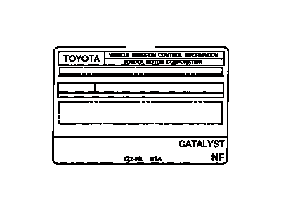 Toyota 11298-22104 Plate,  Emission Control Information