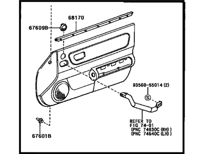 Toyota 67610-17620-C0 Board Sub-Assy,  Front Door Trim,  RH