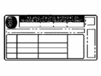 Toyota 42661-08260 Label,  Tire Pressure Information