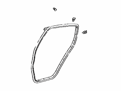 Toyota 67872-52010 Weatherstrip,  Rear Door,  LH