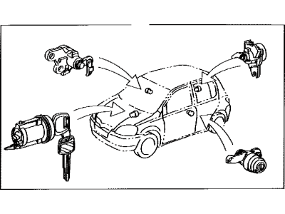 Toyota 69005-52A30 Cylinder Set,  Lock