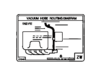 Toyota 17792-35770 Plate, Engine Vacuum Hose Information