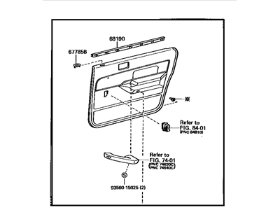 67640-32660-03 Toyota Board Sub-Assembly, Rear Door Trim, Driver Side Illustration 1 of 1