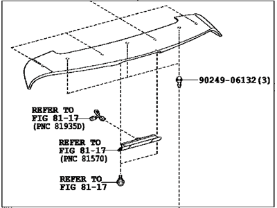 Toyota 76085-0T030-B1 Spoiler Sub-Assy,  Rear