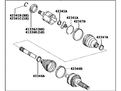 Toyota 42340-0T040 Shaft Assy,  Rear Drive,  LH