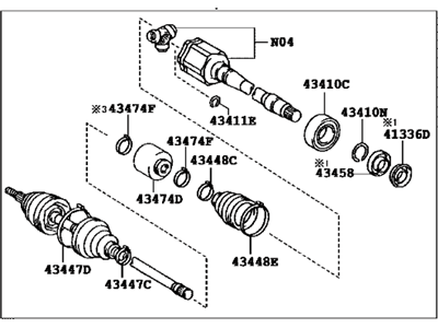 Toyota 43410-0T060 Shaft Assy,  Front Drive,  RH