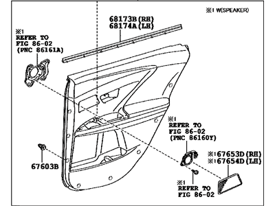 Toyota 67630-0T090-B0 Board Sub-Assy,  Rear Door Trim,  RH