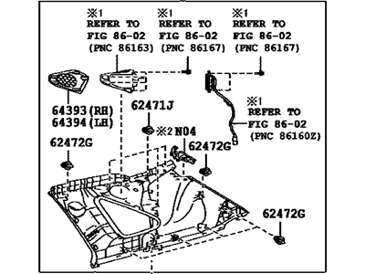 Toyota 62470-0T010-C0 Garnish Assy,  Roof Side,  Inner RH