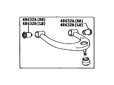 Toyota 48630-60020 Arm Assy,  Front Suspension,  Upper LH