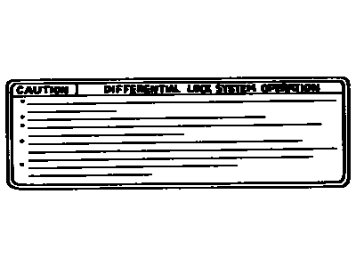 Toyota 41991-60061 Caution Label