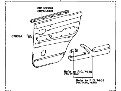 Toyota 67640-60220-B1 Board Sub-Assembly, Rear Door Trim, Driver Side