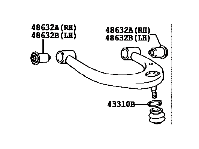 Toyota 48630-60020 Arm Assy,  Front Suspension,  Upper LH