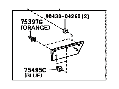 Toyota 75076-35160 Moulding Sub-Assy,  Rear Door,  Outside LH
