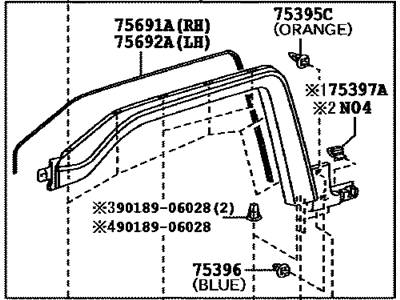 Toyota 53088-35140 Moulding Sub-Assy,  Front Fender,  LH