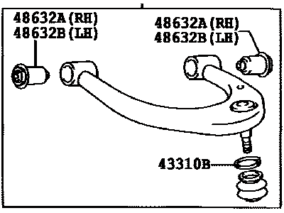 Toyota 48610-60050 Arm Assy,  Front Suspension Upper,  RH