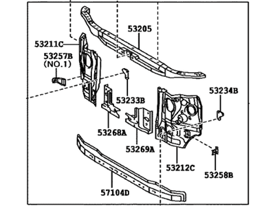 Toyota 53201-35230 Support Sub-Assy,  Radiator