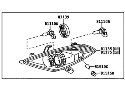 Toyota 81150-06420 Headlamp Assy,  LH