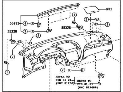 Toyota 55401-AA051-B1 Pad Sub-Assy,  Instrument Panel Safety