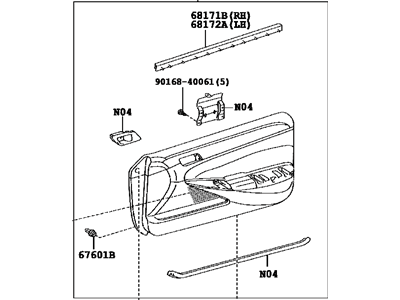 Toyota 67620-AA410-B1 Board Sub-Assembly, Front Door Trim, Driver Side
