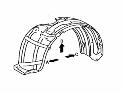 Toyota 53876-AA020 Liner,  Front Fender,  LH