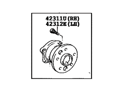 Toyota 42450-06021 Hub & Bearing Assy,  Rear Axle,  RH
