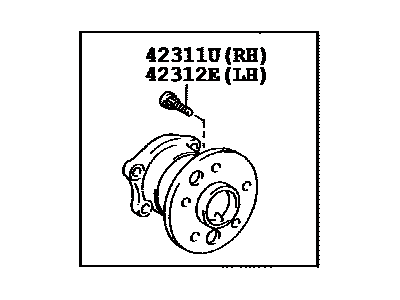 Toyota 42410-06030 Hub & Bearing Assembly, Rear Axle, Passenger Side