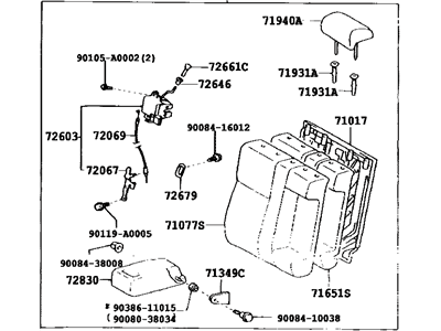 Toyota 71480-AA220-B0 Back Assembly, Rear Seat, Passenger Side (For Separate Type)