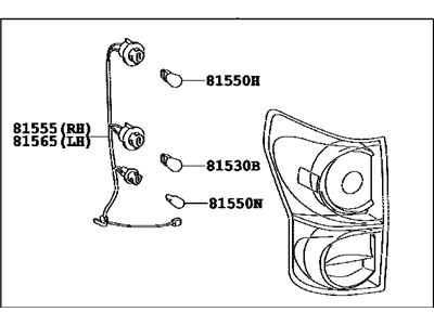Toyota 81550-0C100 Lamp Assy,  Rear Combination,  RH