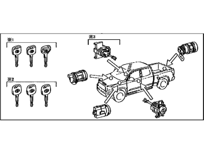 Toyota 69005-0C900 Cylinder Set,  Lock