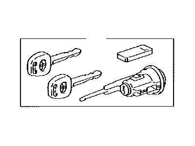 Toyota 89703-34010 Cylinder & Key Set,  Ignition W/Transponder