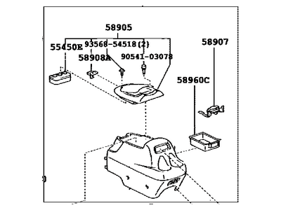 Toyota 58910-0C030-E0 Box Assy,  Console,  Rear