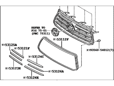 Toyota 53101-48180 Grille,  Radiator