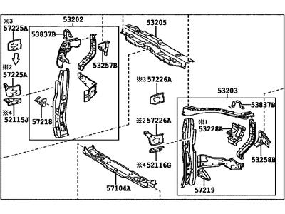 Toyota 53201-48906 Support Sub-Assy,  Radiator