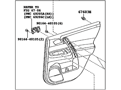 Toyota 67640-48410-B0 Board Sub-Assembly, Rear Door Trim, Driver Side