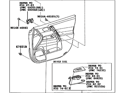 Toyota 67610-48710-E1 Board Sub-Assy,  Front Door Trim,  RH