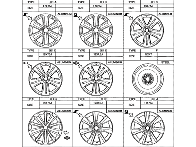 Toyota 42611-48500 Wheel,  Disc (For Spare)