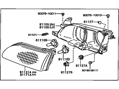 Toyota 81150-02040 Headlamp Assembly, Driver Side