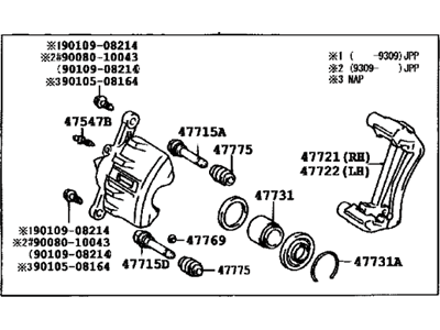Toyota 47730-02040 Cylinder Assembly, Front Disc Brake, Passenger Side